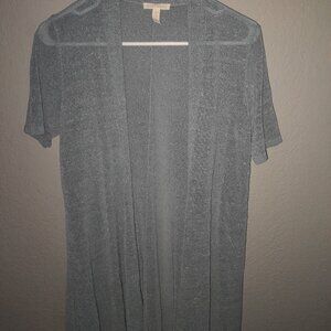 Eileen Fisher Open Front Cardigan Duster Fine Organic Linen S/P